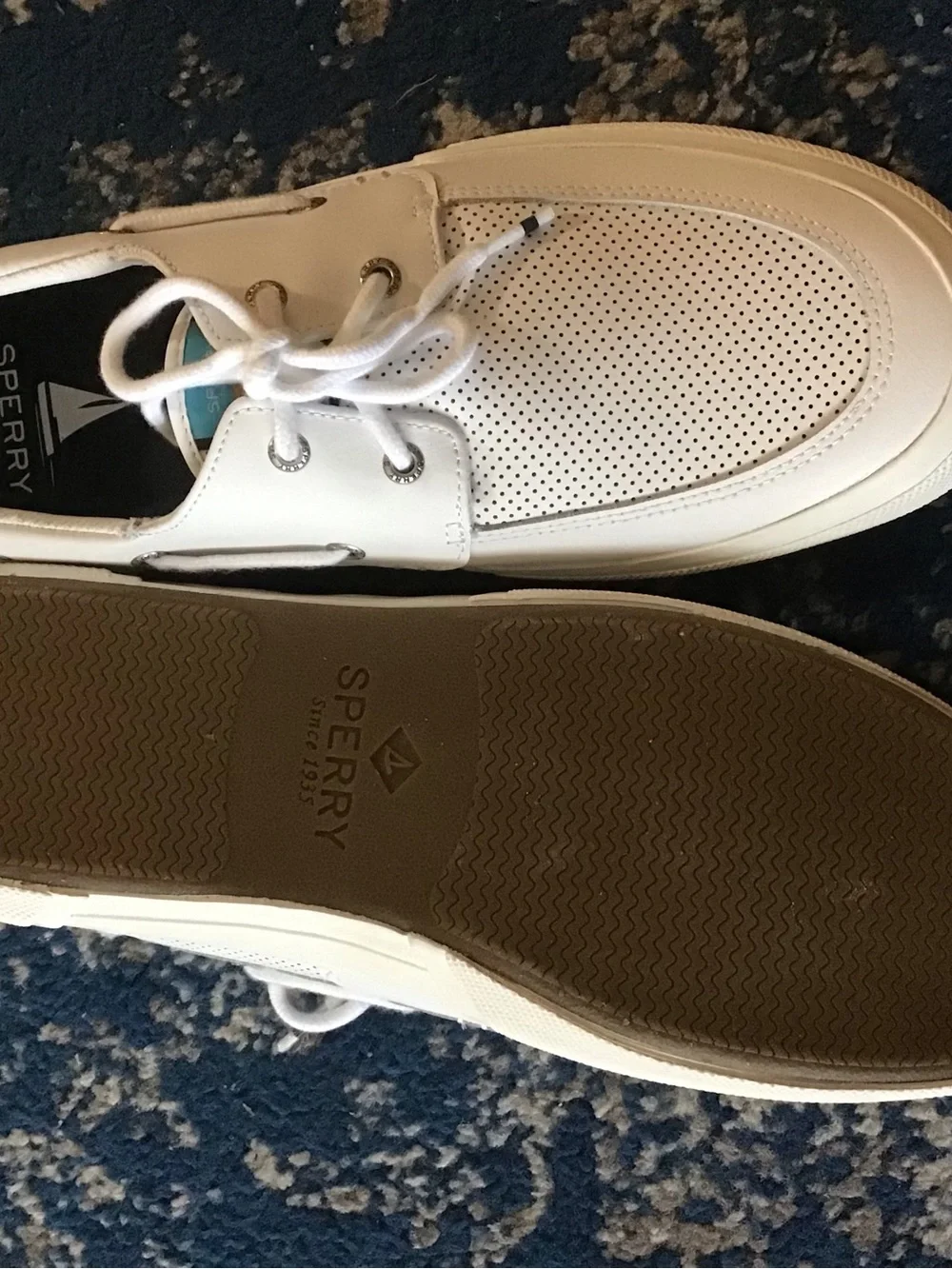 Sperry Soletide 2-Eye White Perforated Boat Sneakers